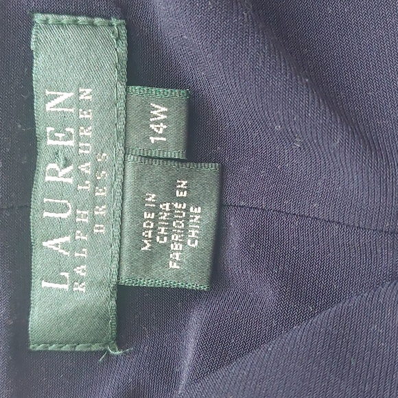 RALPH LAUREN, size 14W, dress, navy/beige color - Picture 6 of 7